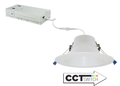 Elco Lighting 6" Round LED Reflector Insert, 12/16/19/25/32W, CCT Selectable, 0-10V/Triac/ELV, CRI90+, White, ERT685CT5DW