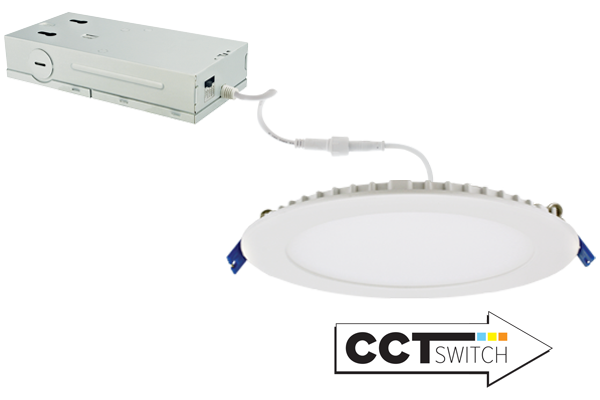 Elco Lighting 8" LED Slim Light, 20W, CCT Selectable, 120/277V, ERT81DXCT5W