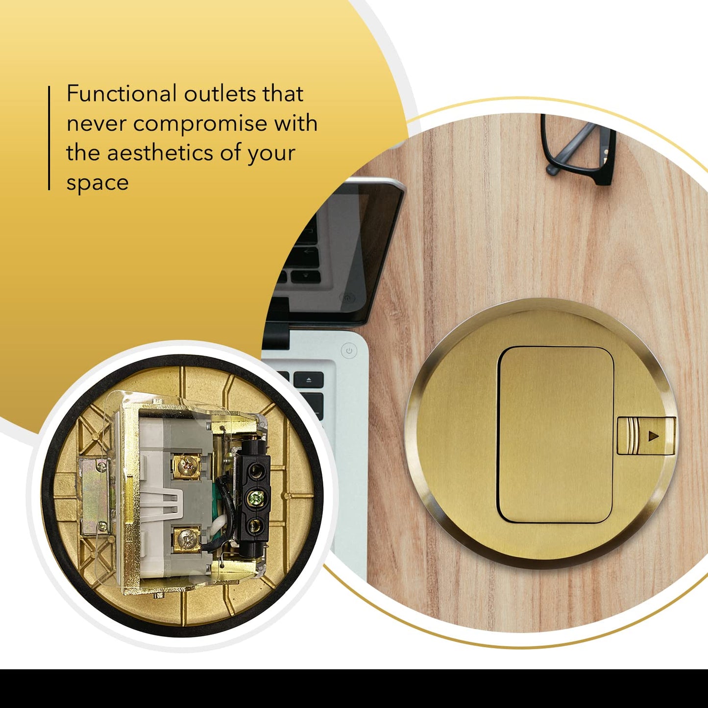 Select Lighting Retractable Recessed Socket for Countertops & Floors SLFB-PU-GFCI-BR