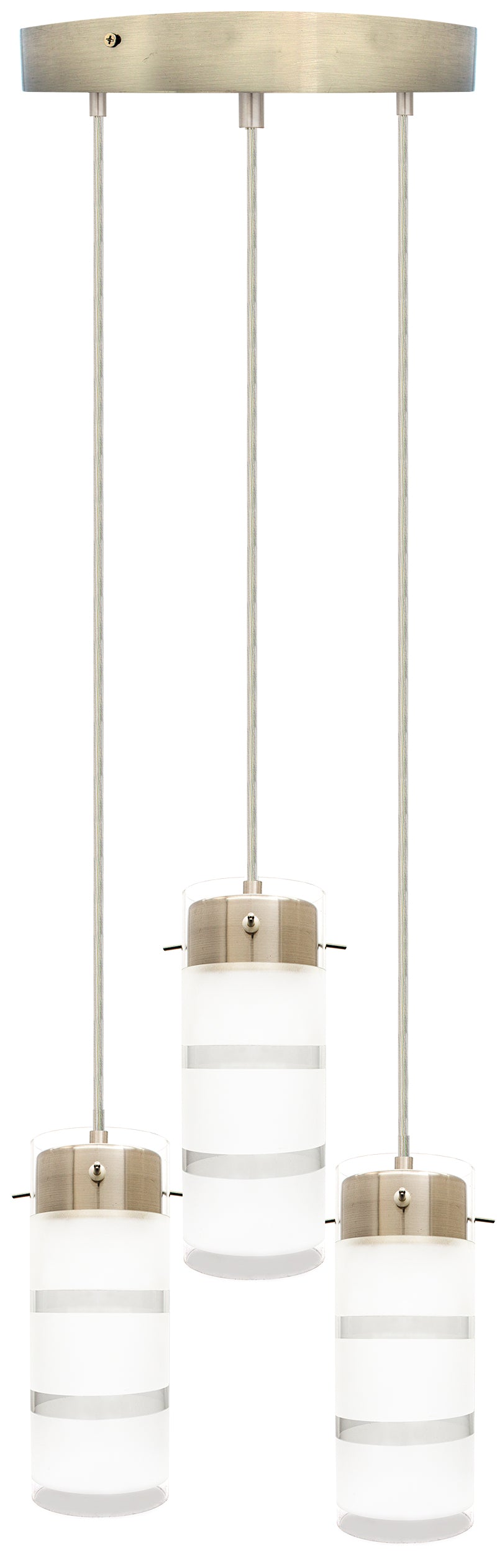 Westgate Mfg LCFB Triple Pendant Round Config, 36W, CCT Selectable, CRI90, TRIAC, Brushed Nickel, LCFB-3LR-MCT5