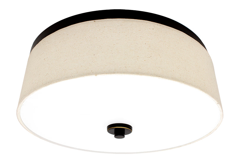 Westgate Mfg LED Fabric Drum 15 In., 25W, CCT Selectable, CRI90, TRIAC, Bronze, LCFF-15-MCT5-BR