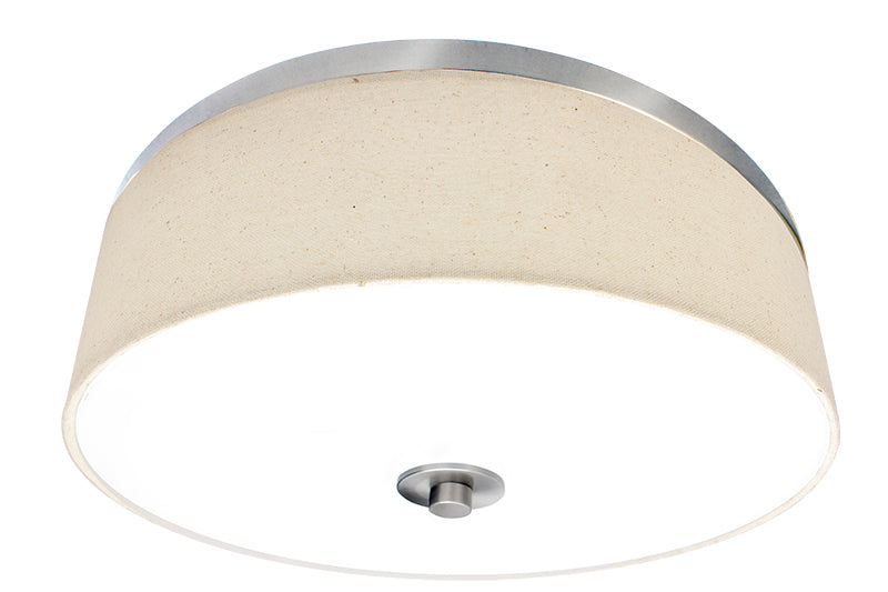 Westgate Mfg LED Fabric Drum 22 In., 45W, CCT Selectable, CRI90, TRIAC, Brushed Nickel, LCFF-22-MCT5-BN