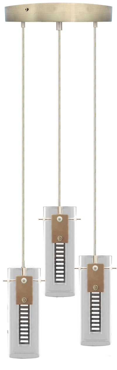 Westgate Mfg LCFH Triple Hologram Pendant, 36W, CCT Selectable, CRI90+, TRIAC, Round Config., Brushed Nickel, LCFH-3LR-MCT5