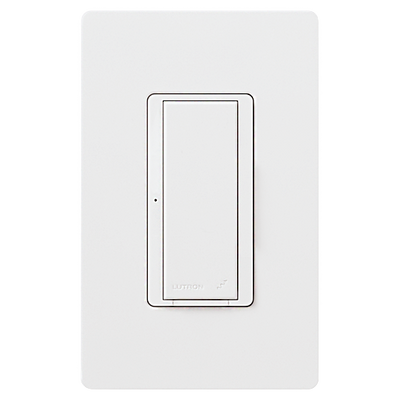 Lutron Maestro Wireless Switch, Incandescent/Halogen, Magnetic Low-Voltage, Electronic Low-Voltage, Non-Dim Fluorescent, Specification Grade, Multi-Location/Single-Pole, 120V/8A Light or 5.8 A Fan, Vive Enabled, White, MRF2S-8ANS120-WH