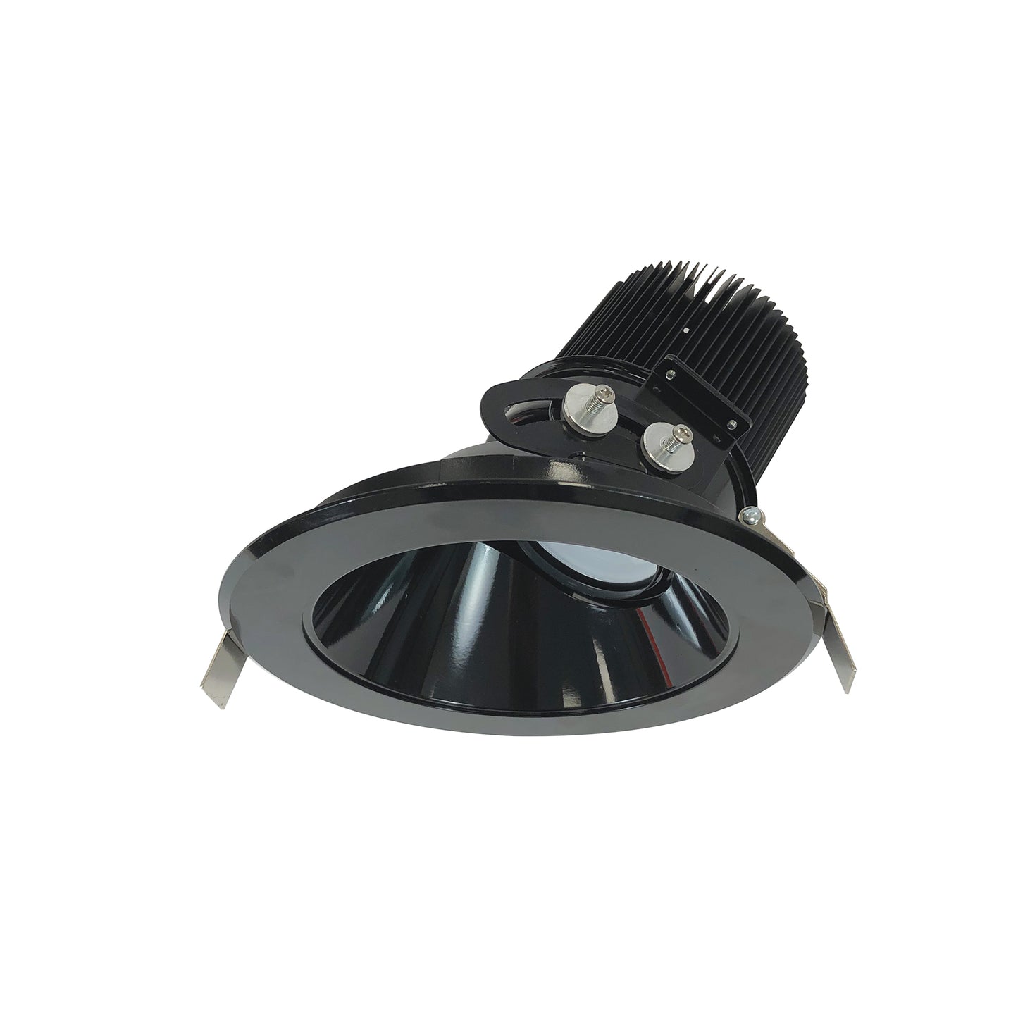 Nora Lighting 6" Sapphire II High Lumen Adjustable Downlight, Round 36-Degree Spot Reflector, 2500lm, 3000K, Black Self-Flanged NC2-639L2530SBSF