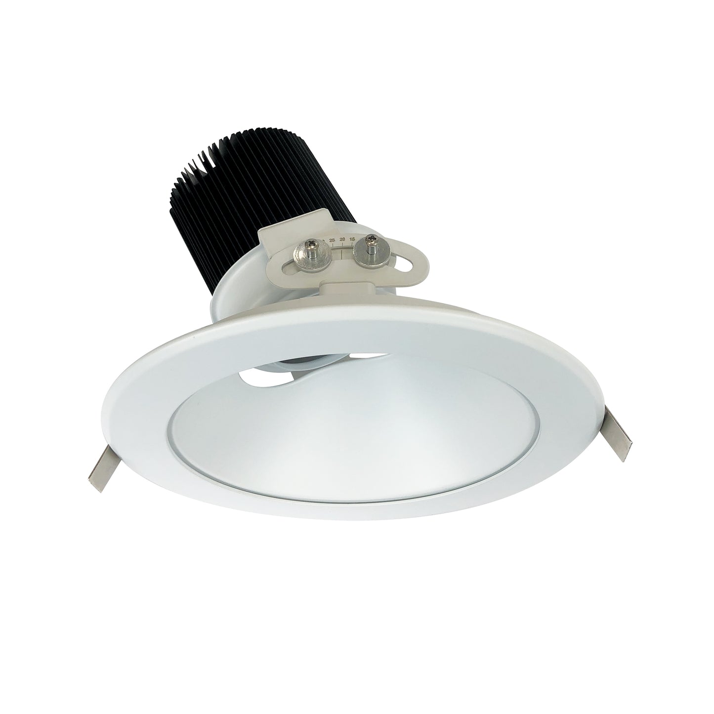 Nora Lighting 8" Sapphire II High Lumen Adjustable Downlight, Round 70-Degree Flood Reflector, 3500lm, 4000K, White Self-Flanged NC2-839L3540FWSF