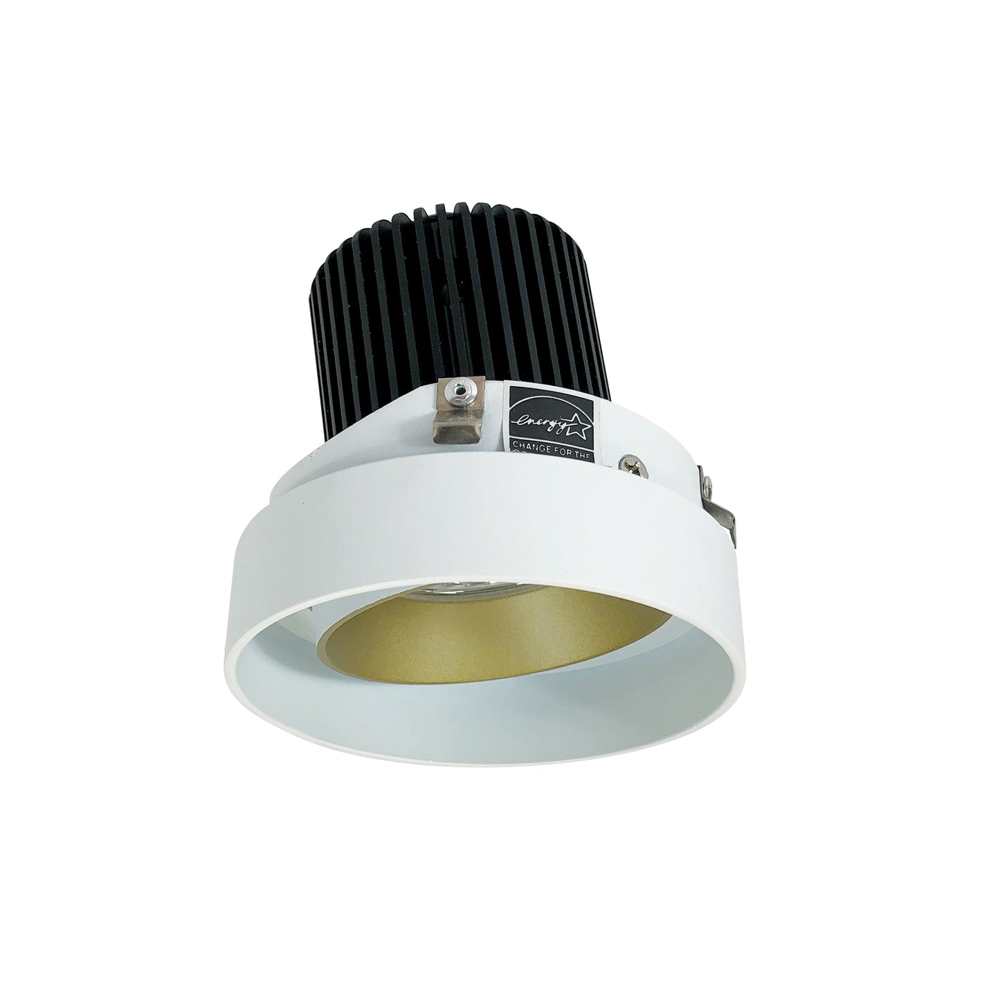 Nora Lighting 4" Iolite LED Round Trimless Adjustable, 1000lm / 14W, 3000K, Champagne Haze Adjustable / Matte Powder White Reflector NIO-4RTLA30XCHMPW/10