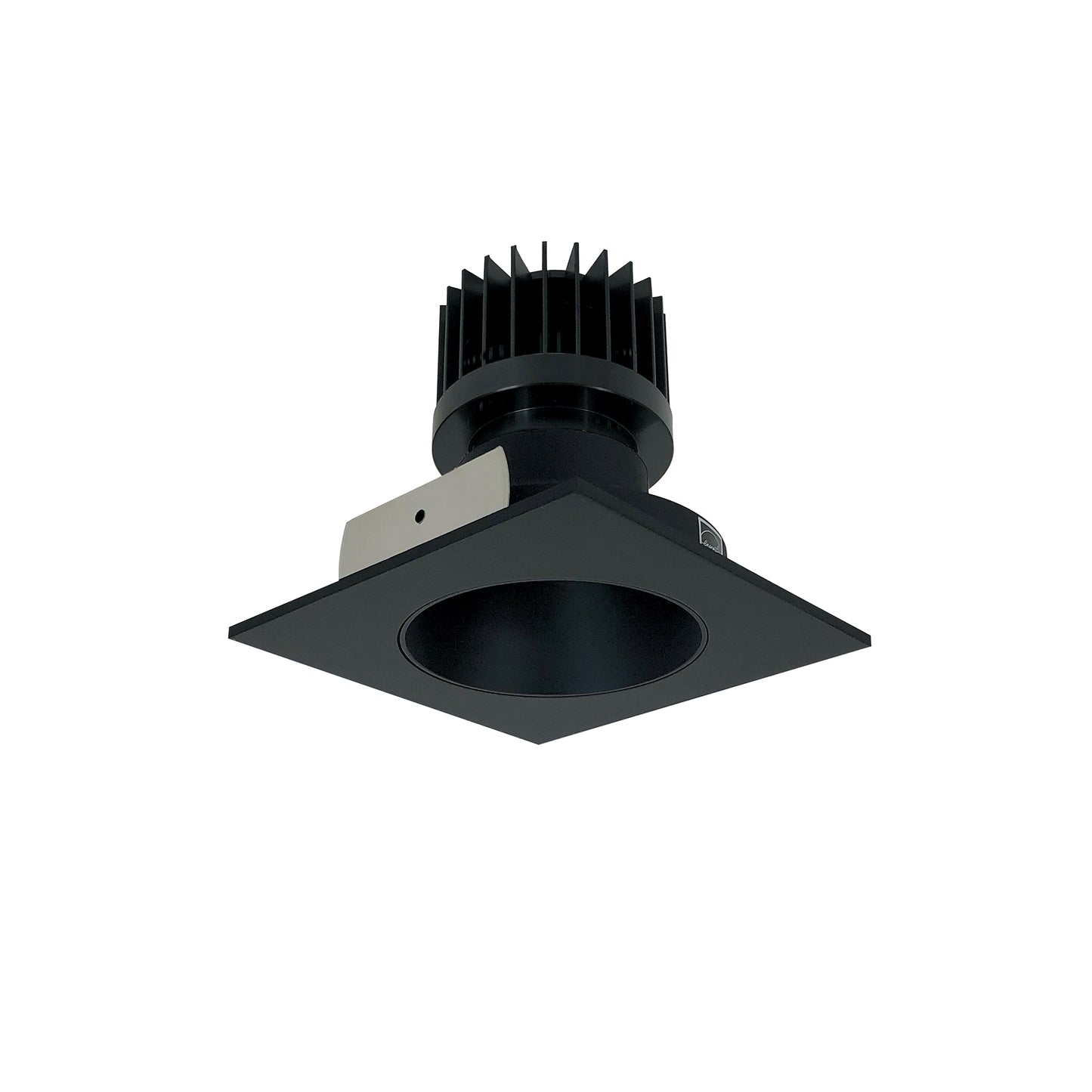 Nora Lighting 4" Iolite LED Square Reflector with Round Aperture, 1500lm/2000lm/2500lm (varies by housing), 3500K, Black Reflector / Black Flange NIO-4SNDC35XBB/HL
