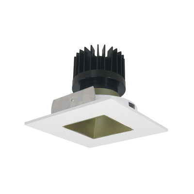 Nora Lighting 4" Iolite LED Square Reflector with Square Aperture, 1500lm/2000lm/2500lm (varies by housing), 2700K, Champagne Haze Reflector / Matte Powder White Flange NIO-4SNDSQ27XCHMPW/HL