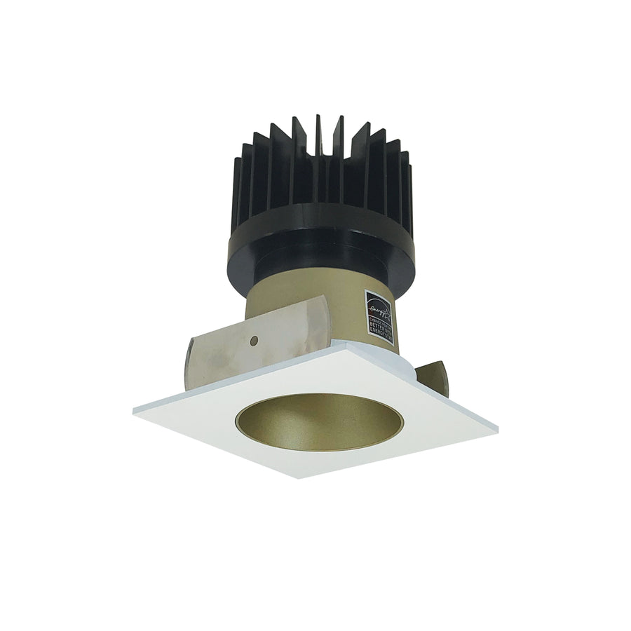 Nora Lighting 2" Iolite LED Square Reflector with Round Aperture, 1500lm/2000lm/2500lm (varies by housing), 2700K, Champagne Haze Reflector / Matte Powder White Flange NIOB-2SNDC27XCHMPW/HL