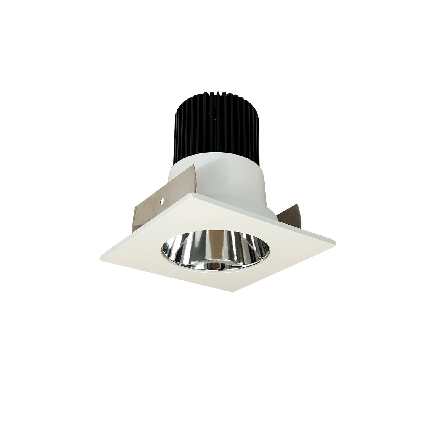 Nora Lighting 2" Iolite LED Square Reflector with Round Aperture, 1000lm / 14W, 5000K, Specular Clear Reflector / Matte Powder White Flange NIOB-2SNDC50XCMPW/10