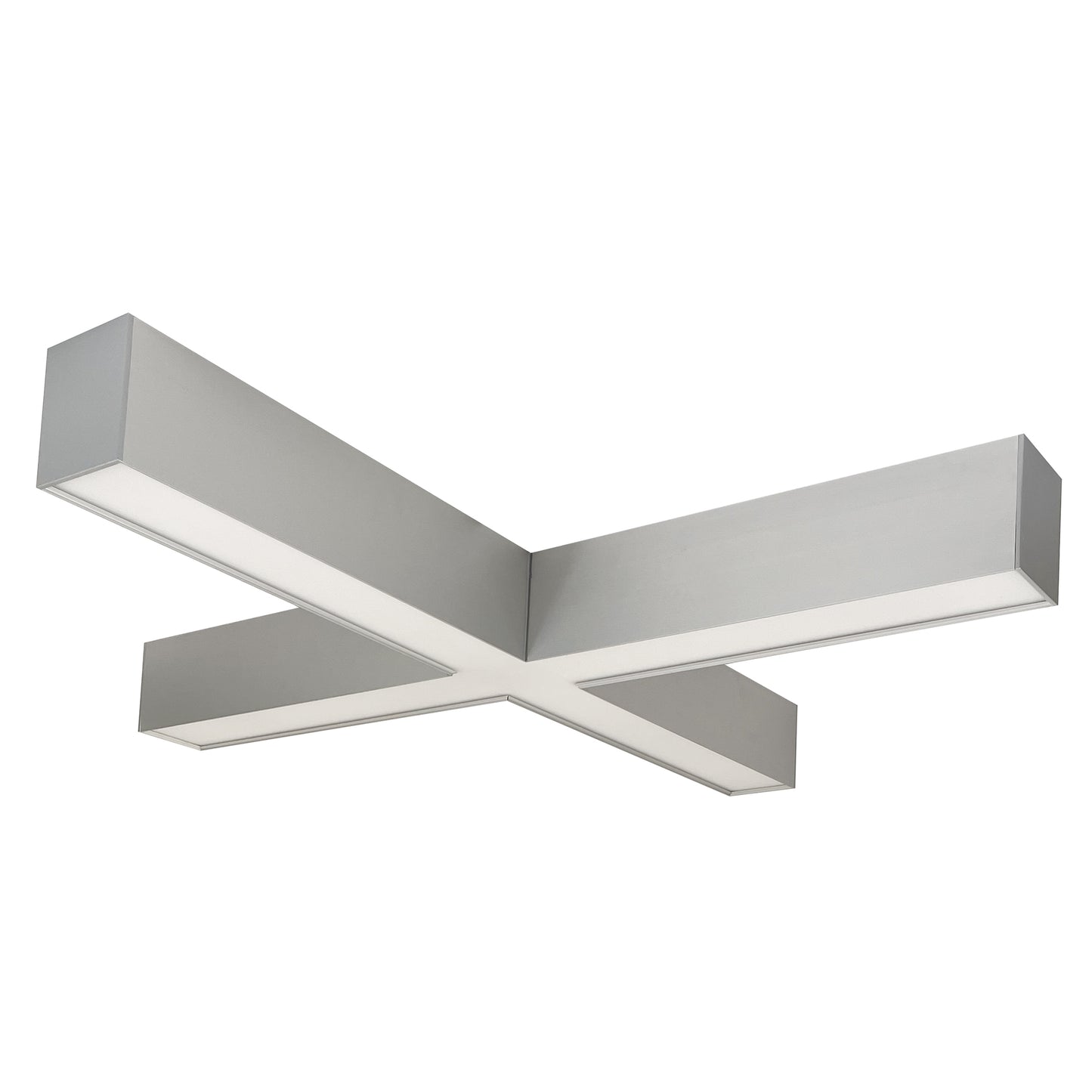 Nora Lighting X Shaped L-Line LED Indirect/Direct Linear, 6028lm / Selectable CCT, Aluminum finish NLUD-X334A