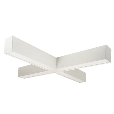 Nora Lighting X Shaped L-Line LED Indirect/Direct Linear, 6028lm / Selectable CCT, White finish NLUD-X334W
