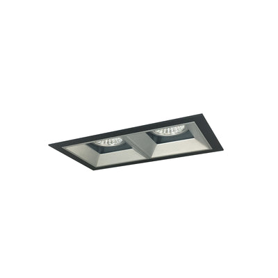 Nora Lighting Iolite MLS 2-Head Trim Kit, Black Flange, 2700K, 1000lm, Haze Fixed Downlt./Wall Wash Trims NMIOT-12-B-FW-27X-10-HZ