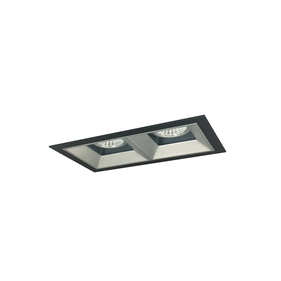 Nora Lighting Iolite MLS 2-Head Trim Kit, Black Flange, 2700K, 1000lm, Haze Fixed Downlt./Wall Wash Trims NMIOT-12-B-FW-27X-10-HZ
