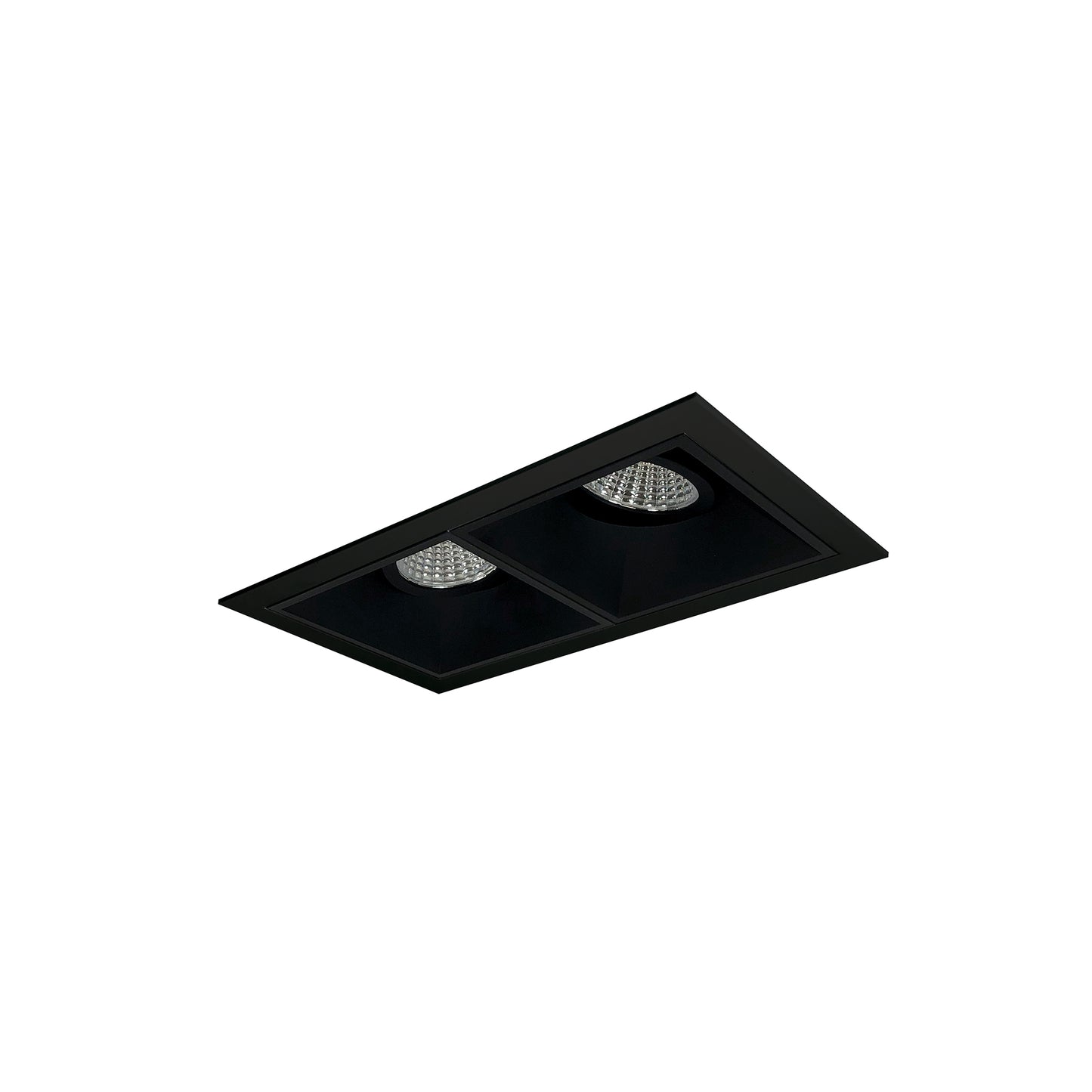 Nora Lighting Iolite MLS 2-Head Trim Set, Black Flange, 3500K, 1000lm, Black Adj. Gimbal/Wall Wash Trims NMIOT-12-B-GW-35X-10-B