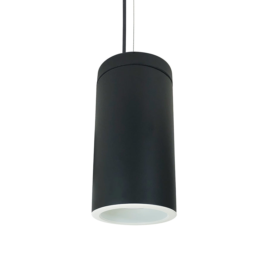 Nora Lighting 6" Cobalt Cable Mount Cylinder, Black, 1000L, 3000K, White/White Reflector, 120V Triac/ELV Dimming NYLD2-6C10130WWBAC