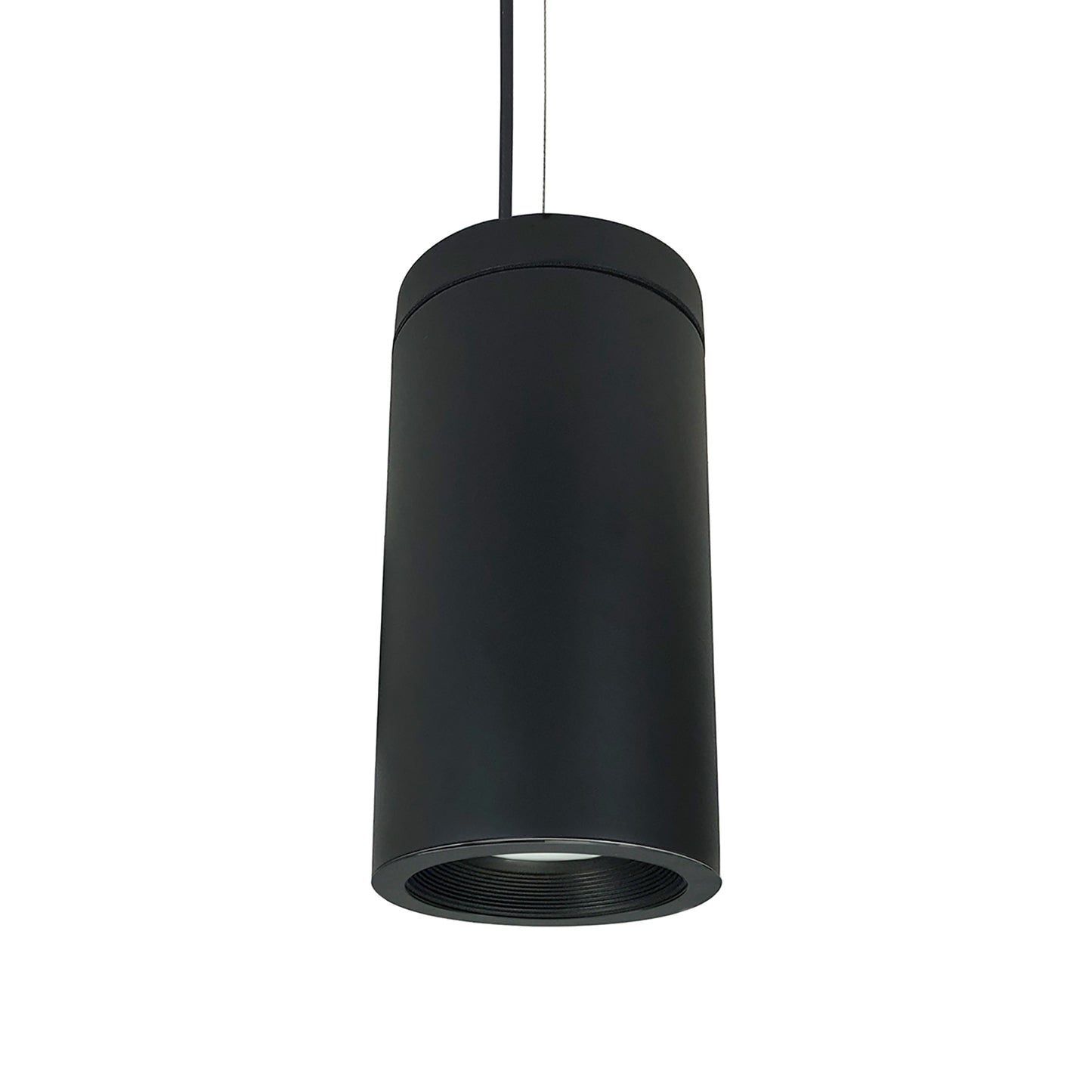 Nora Lighting 6" Cobalt Cable Mount Cylinder, Black, 1000L, 2700K, Black/Black Baffle, 120V Triac/ELV/0-10V & 277V 0-10V Dimming NYLD2-6C10227BBB4AC