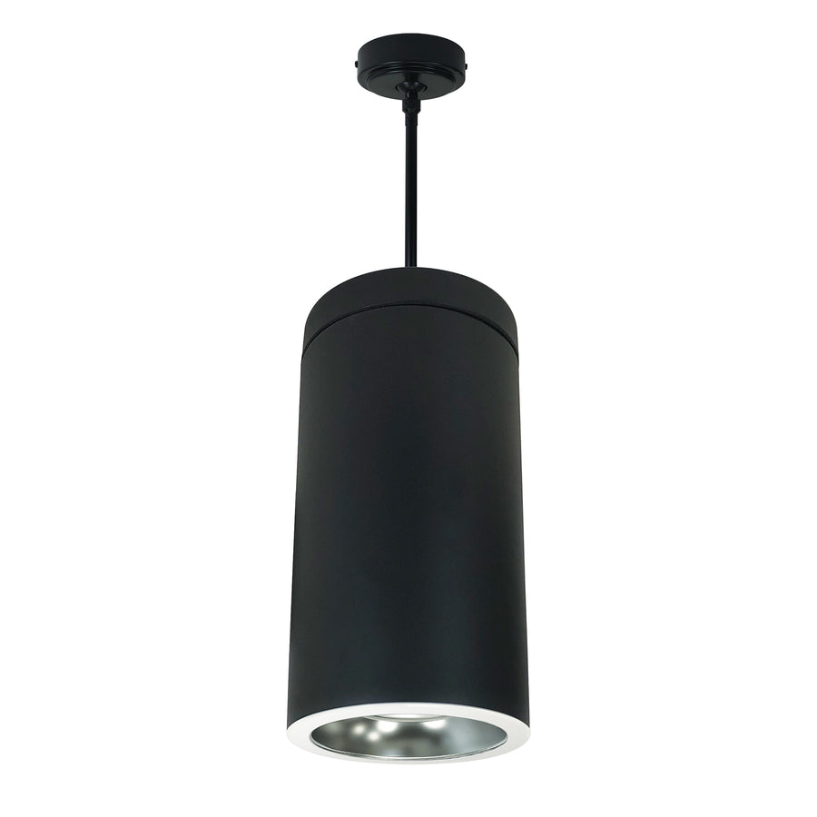 Nora Lighting 6" Cobalt Pendant Mount Cylinder, Black, 1000L, 3000K, Diffused/White Reflector, 120V Triac/ELV/0-10V & 277V 0-10V Dimming NYLD2-6P10130DWB4