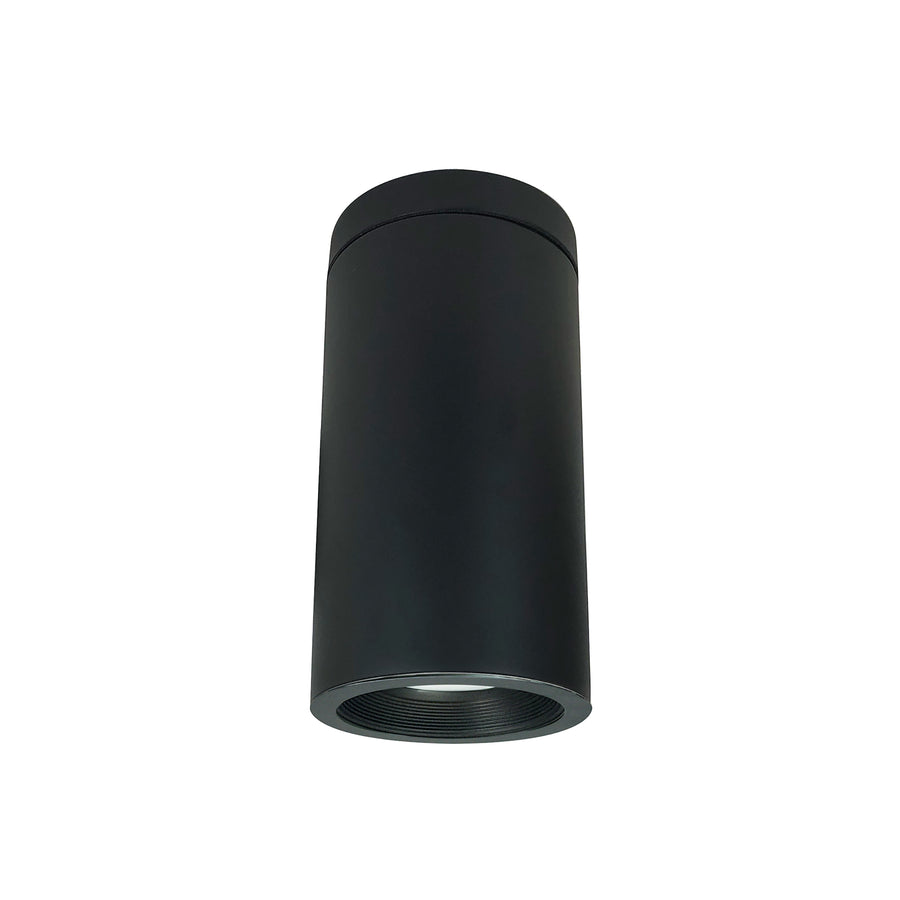 Nora Lighting 6" Cobalt Surface Mount Cylinder, Black, 1000L, 3500K, Black Baffle, 120V Triac/ELV Dimming NYLD2-6S10235BBB