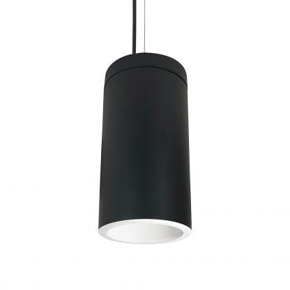 Nora Lighting 6" Cylinder, Black, Cable Mount, Incandescent, White Reflector, NYLI-6CI1WWBAC