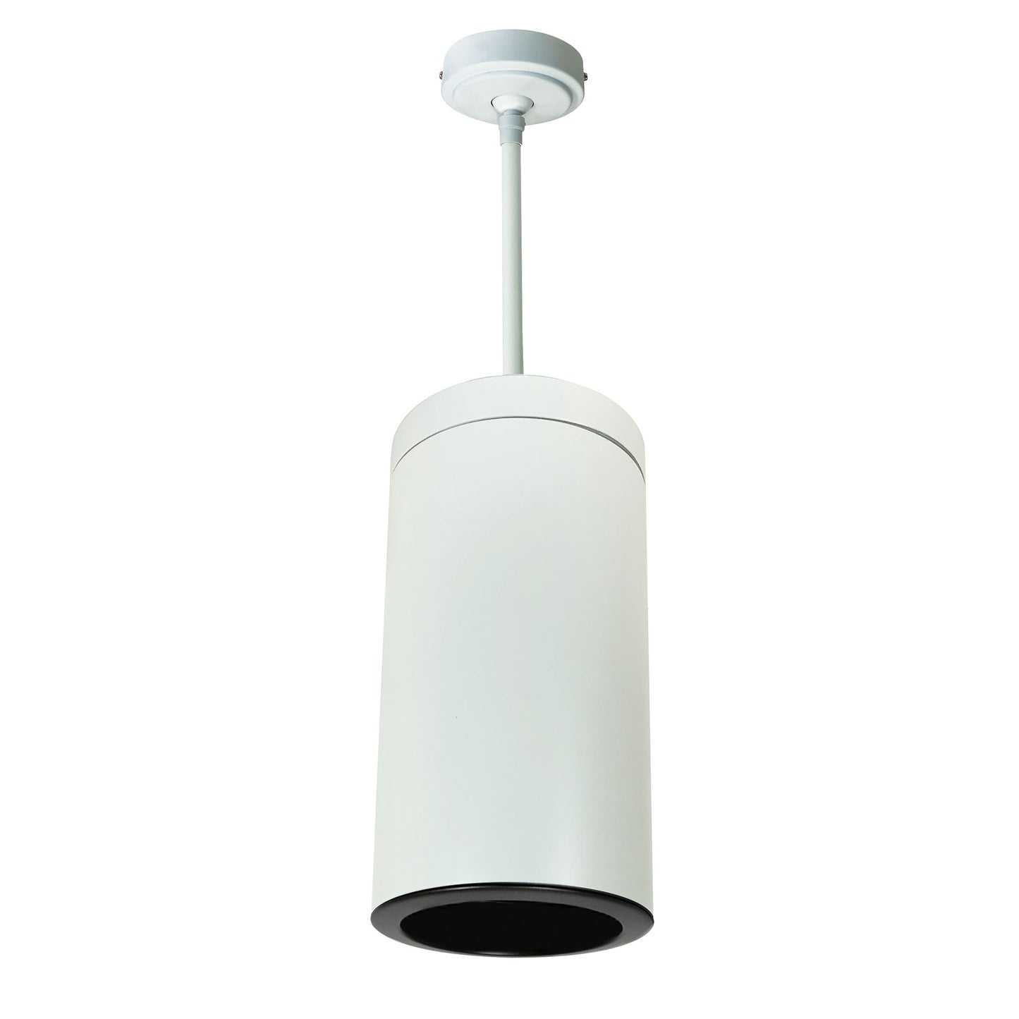 Nora Lighting 6" Cylinder, White Pendant Mount, Incandescent, Refl., Black NYLI-6PI1BBW