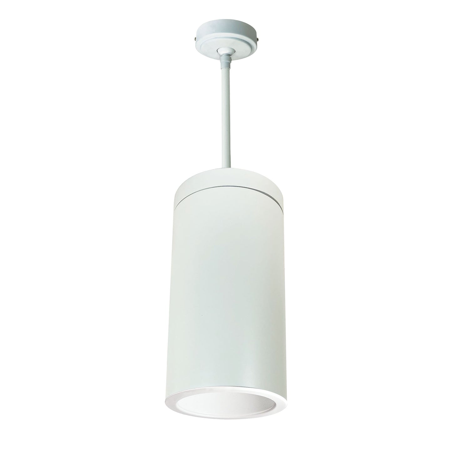 Nora Lighting 6" Cylinder, White, Pendant Mount, 18W Med. Base, Refl, White NYLI-6PL181WWW