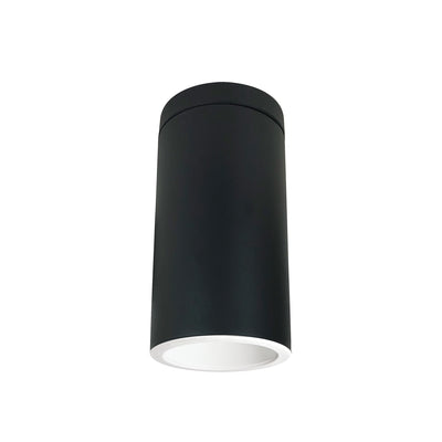 Nora Lighting 6" Cylinder, Black, Surface Mount, Incandescent, Refl., White NYLI-6SI1WWB