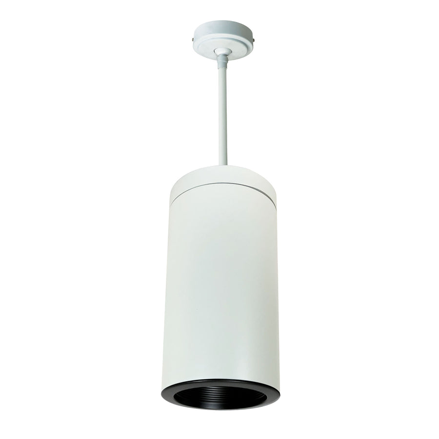 Nora Lighting 6" Cylinder, White Pendant Mount, Incandescent, Baf., Black NYLI-6PI2BBW