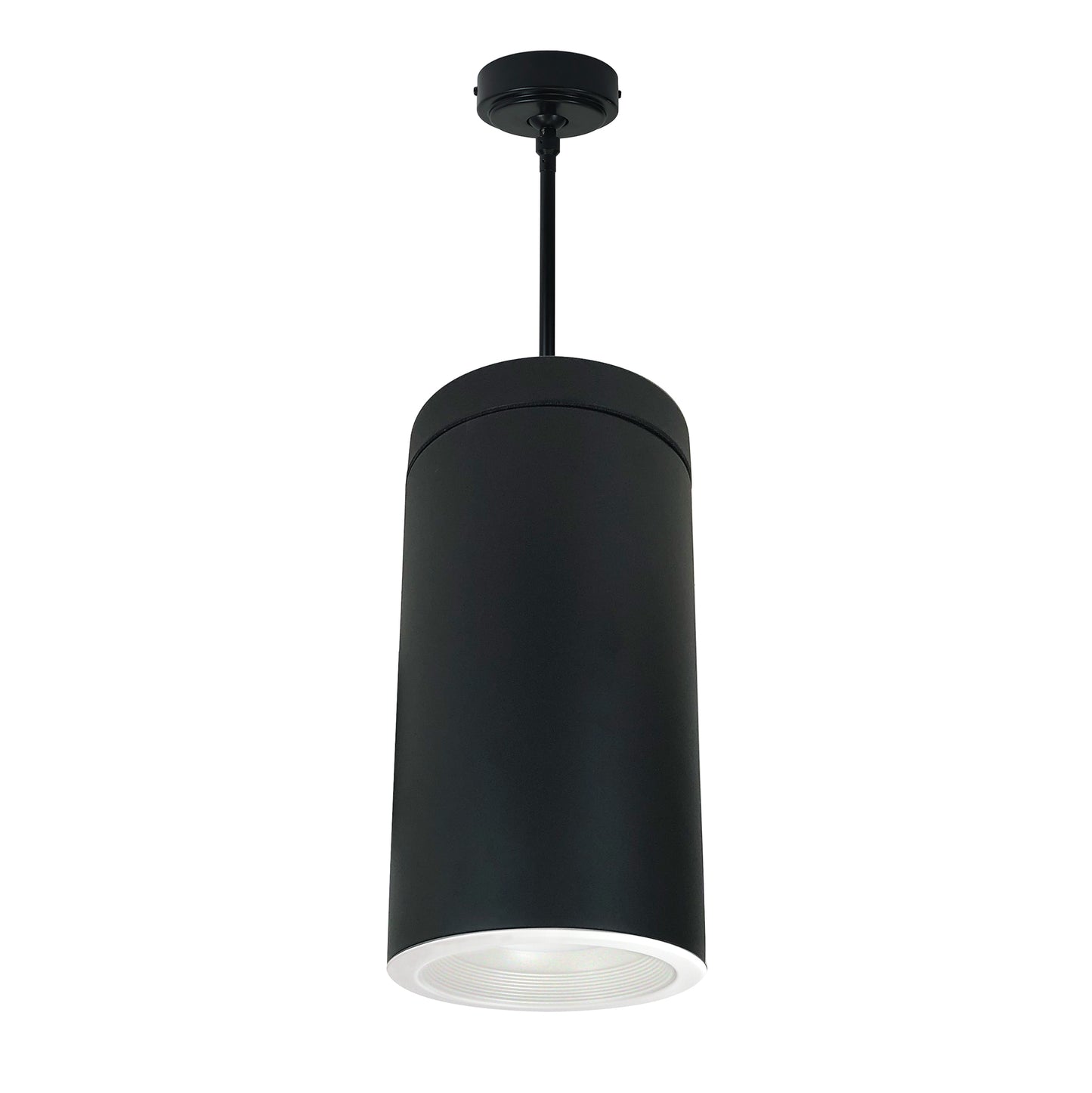 Nora Lighting 6" Cylinder, Black, Pendant Mount, Incandescent, Baf., White NYLI-6PI2WWB