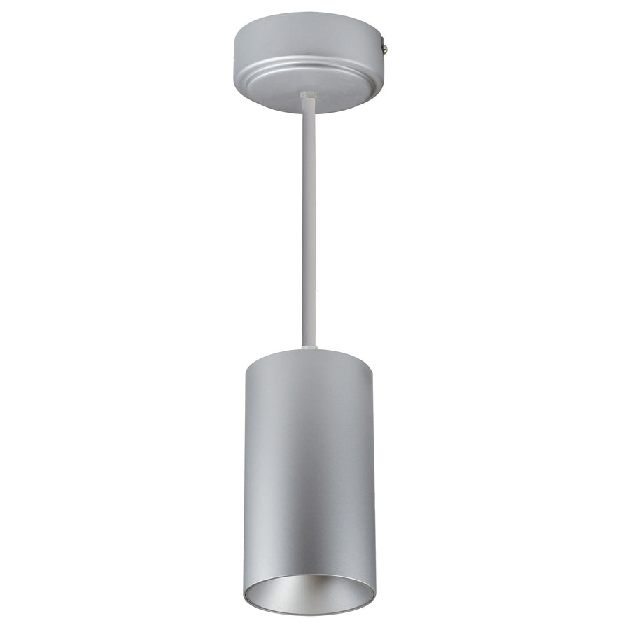 Nora Lighting 3" iLENE 12" Stem Mount Mini Cylinder, 1500lm, 30W, 2700K, Silver, 120V Triac/ELV/0-10V & 277V 0-10V Dimming NYLM-3ST27XSSLE4/12