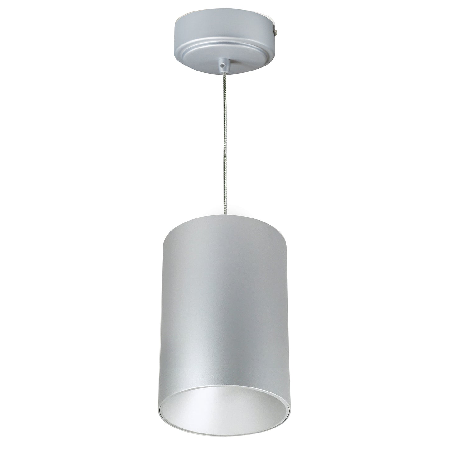 Nora Lighting 5" iLENE Cable Mount Mini Cylinder, 2000lm, 40W, 4000K, Silver, 120V Triac/ELV/0-10V & 277V 0-10V Dimming NYLM-5C40XSSLE4