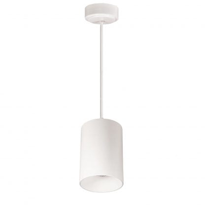 Nora Lighting 5" iLENE 12" Stem Mount Mini Cylinder, 2000lm, 40W, 3000K, White, 120V Triac/ELV/0-10V & 277V 0-10V Dimming NYLM-5ST30XWWLE4/12