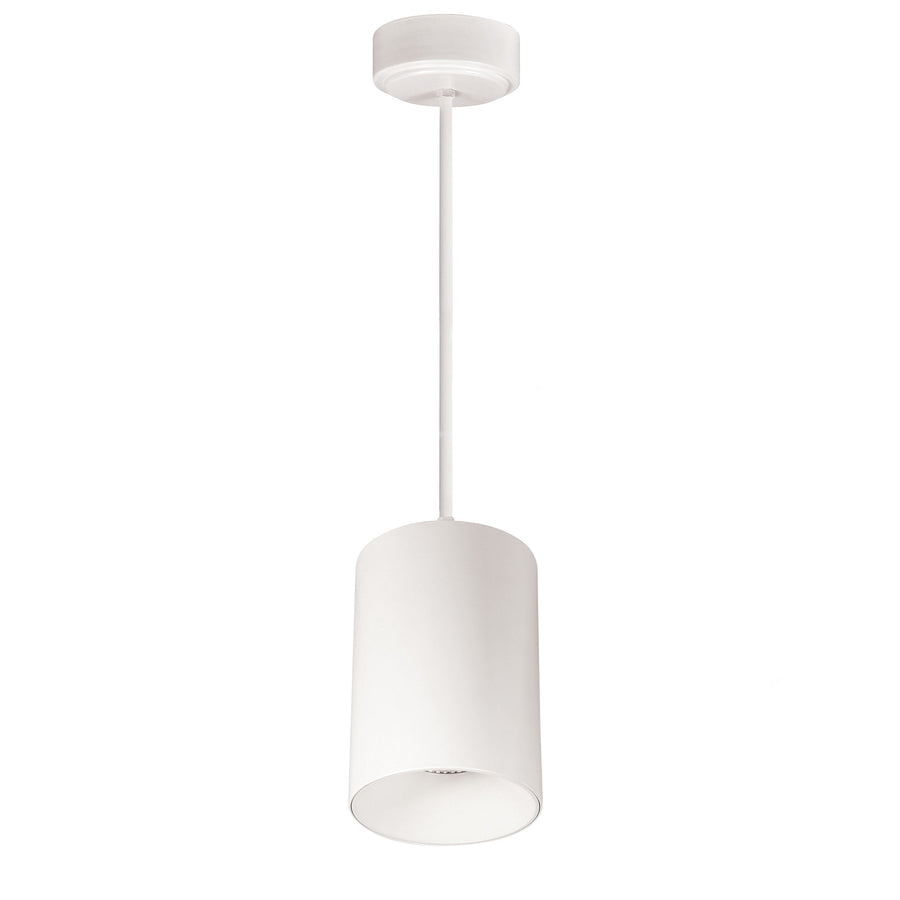 Nora Lighting 5" iLENE 84" Stem Mount Mini Cylinder, 2000lm, 40W, 3000K, White, 120V Triac/ELV/0-10V & 277V 0-10V Dimming NYLM-5ST30XWWLE4/84