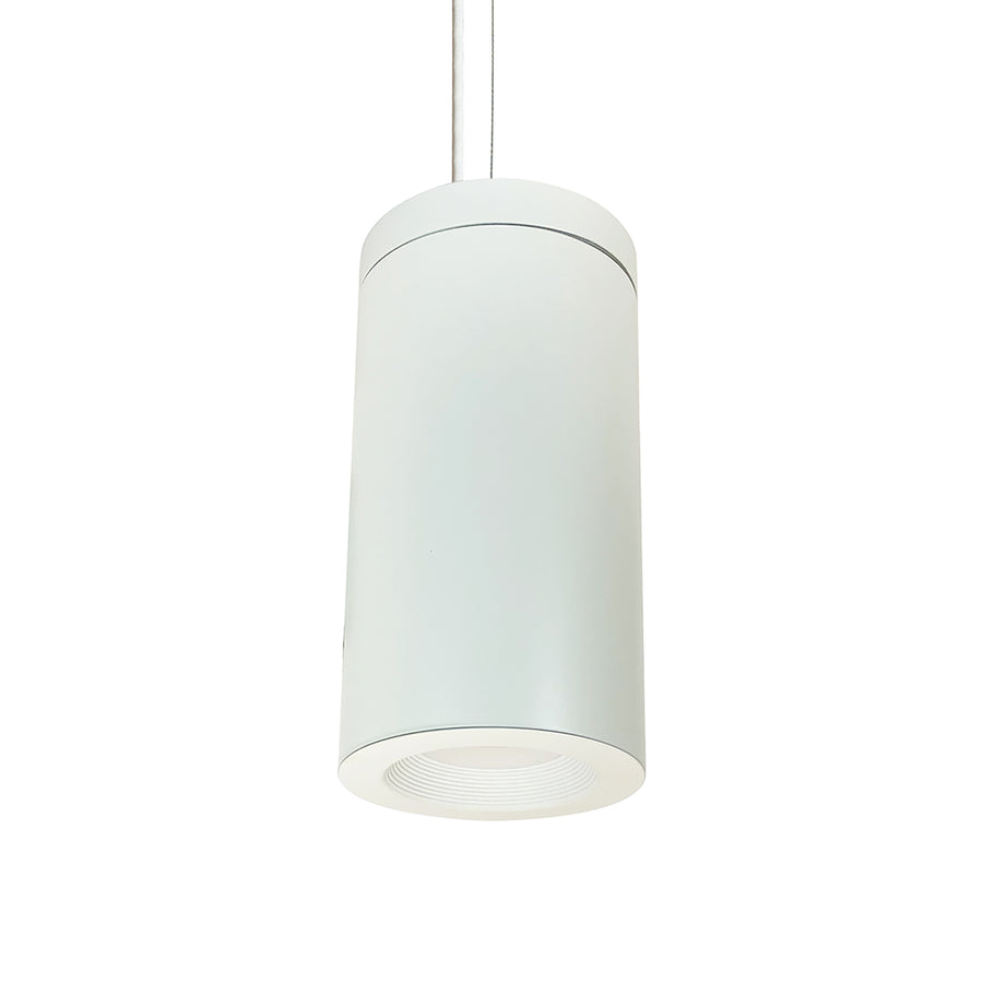 Nora Lighting 6" Onyx Cable Mount White Cylinder, 1100lm, Tunable White, White Baffle, 120V Triac/ELV Dimming NYLO-6CTW112WWWAC