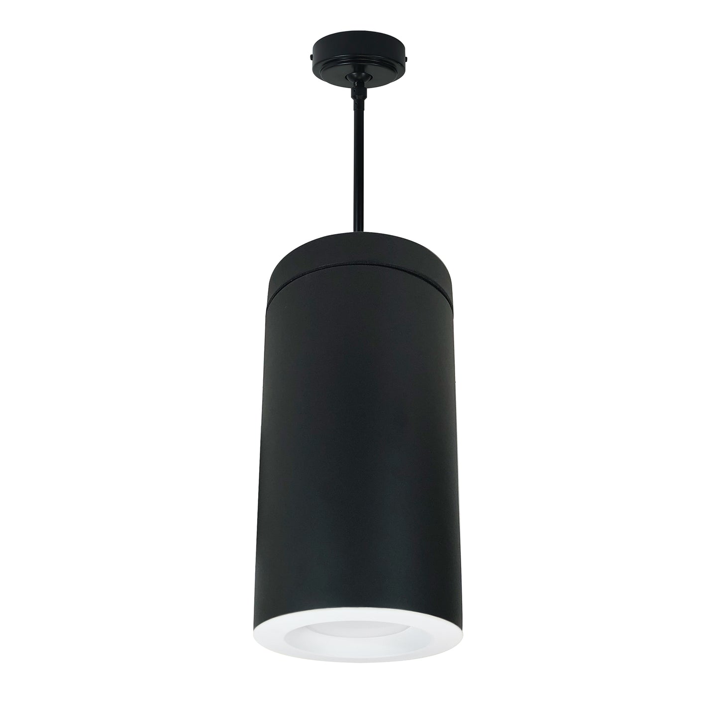 Nora Lighting 6" Onyx Pendant Mount Black Cylinder, 1100lm, Tunable White, White Reflector, 120V Triac/ELV Dimming NYLO-6PTW111WWB