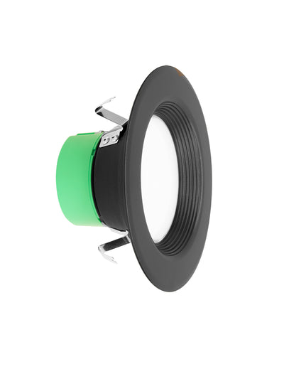 Westgate Mfg RDL4 Recessed Downlight Trim, 10W, CCT Selectable, CRI90, TRIAC, Black, RDL4-BF-MCT5-BK
