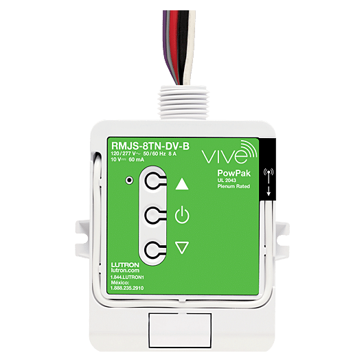 Lutron PowPak 0-10V Dimming Module, 60mA, 8A, 120/277V, RMJS-8TN-DV-B