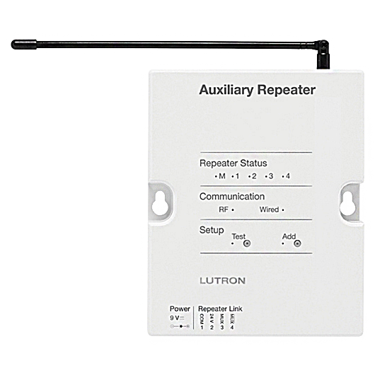 Lutron RadioRA 2 AUX Repeater, 120V, White, RR-AUX-REP-WH