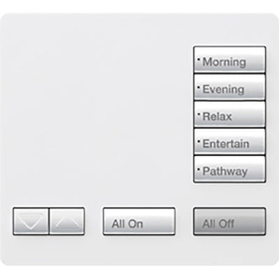 Lutron RadioRA 2 Tabletop Keypad, 5 Button, Raise/Lower, Snow, RR-T5RL-SW