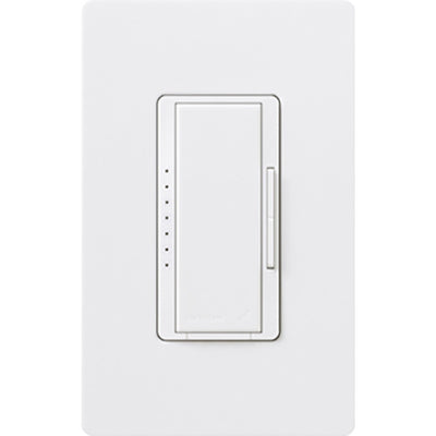 Lutron RadioRA 2 Dimmer, 1000W, Incandescent/Halogen, 120V, Multi-location, White, RRD-10D-WH
