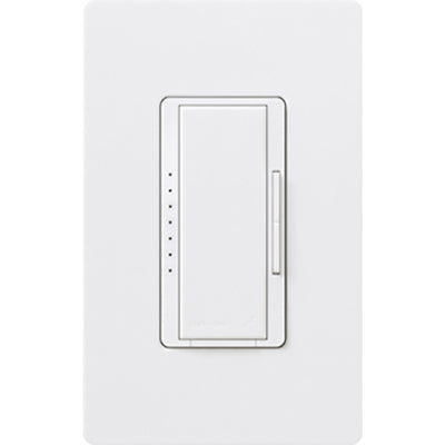 Lutron Maestro RF Dimmer, Works with RA2 Select/RA3 Systems, 150W LED/600VA MLV, Single Pole/Multi-Location,Neutral Required, 120V, RRD-6ND-WH, White
