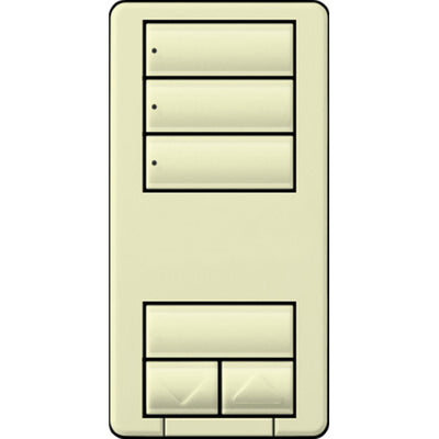 Lutron seeTouch LED+ Hybrid Keypad, Works with RA3 Systems, 100W LED, 3 Scene with 1 Raise/Lower, Neutral Required, 120V, RRD-HN3S-AL, Almond