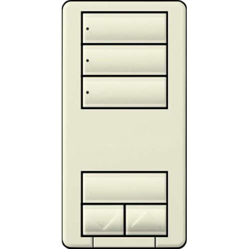 Lutron seeTouch LED+ Hybrid Keypad, Works with RA3 Systems, 100W LED, 3 Scene with 1 Raise/Lower, Neutral Required, 120V, RRD-HN3S-BI, Biscuit