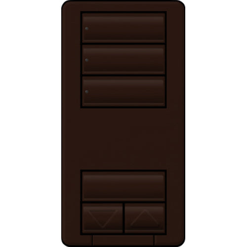 Lutron seeTouch LED+ Hybrid Keypad, Works with RA3 Systems, 100W LED, 3 Scene with 1 Raise/Lower, Neutral Required, 120V, RRD-HN3S-BR, Brown