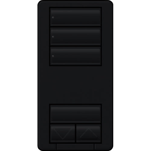 Lutron seeTouch LED+ Hybrid Keypad, Works with RA3 Systems, 100W LED, 3 Scene with 1 Raise/Lower, Neutral Required, 120V, RRD-HN3S-MN, Midnight