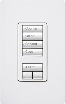 Lutron seeTouch LED+ Hybrid Keypad, Works with RA3 Systems, 100W LED, 4 Scene with 1 Raise/Lower, Neutral Required, 120V, RRD-HN4S-LA, Light Almond