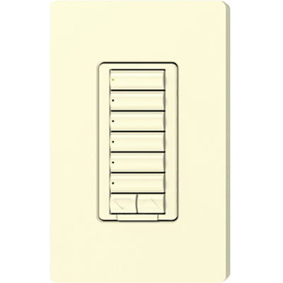 Lutron seeTouch LED+ Hybrid Keypad, Works with RA3 Systems, 100W LED, 6 Button with 1 Raise/Lower, Neutral Required, 120V, RRD-HN6BRL-AL, Almond