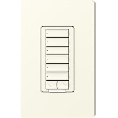 Lutron seeTouch LED+ Hybrid Keypad, Works with RA3 Systems, 100W LED, 6 Button with 1 Raise/Lower, Neutral Required, 120V, RRD-HN6BRL-BI, Biscuit