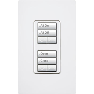 Lutron RadioRA 2 seeTouch Wall Keypad, Dual Group 2 Raise/Lower, White, RRD-W2RLD-WH